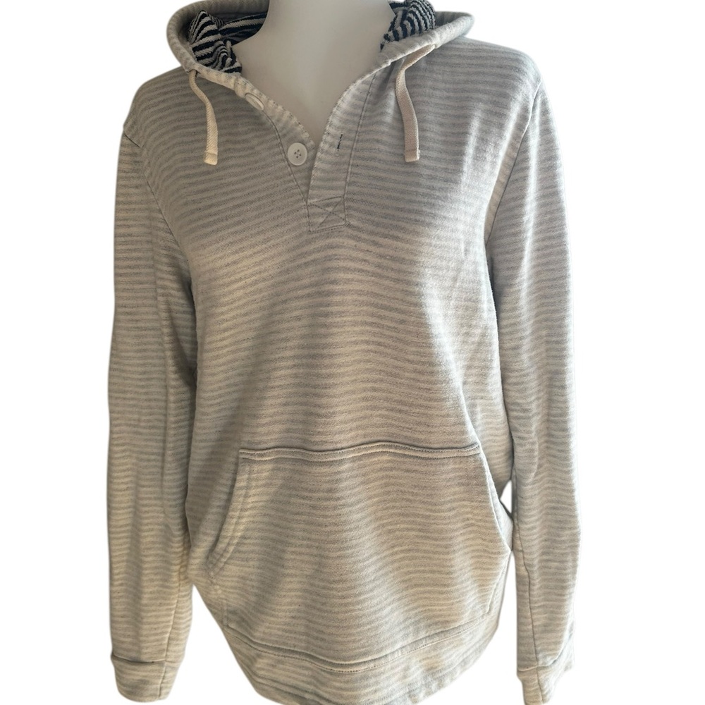 Marine layer hoodie womens SZ small grunge casual comfy blue white coastal relax - Picture 14 of 14